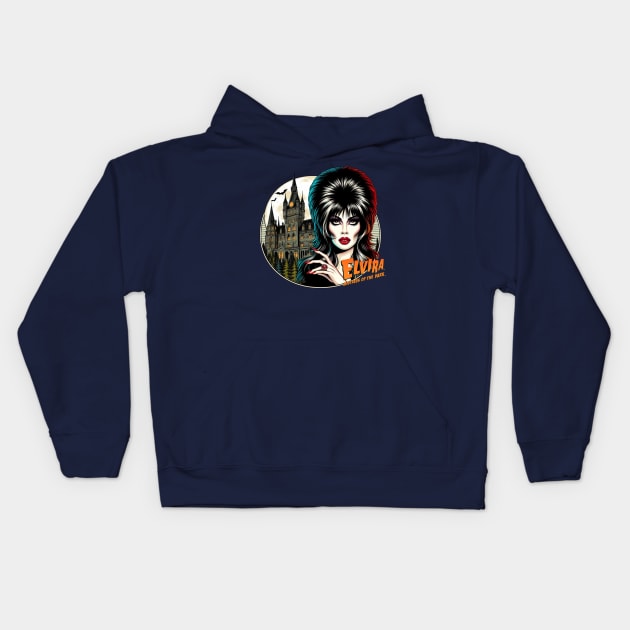 Elvira - Haunted Castle Kids Hoodie by Tiger Mountain Design Co.